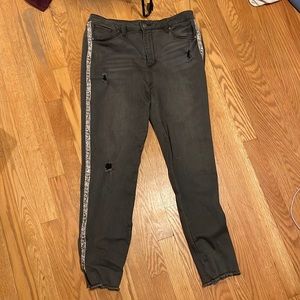 Velvet Heart Denim Snake Skin Black Stretchy Mid Rise Skinny Jean